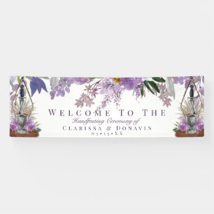 Wiccan Handfasting Rite of Union Paars Floral Spandoek