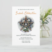 Wiccan Imbolc Candlemas Floral Pentacle Holiday Kaart (Staand voorkant)