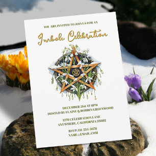 Wiccan Imbolc Candlemas Snowrops Pentacle Kaart
