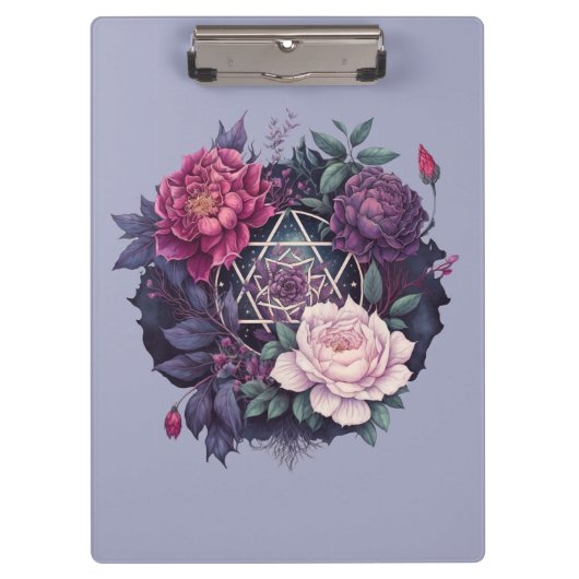 Wiccan Lavendel Pyrenees Pentacle Pocket Map Klembord (Voorkant)