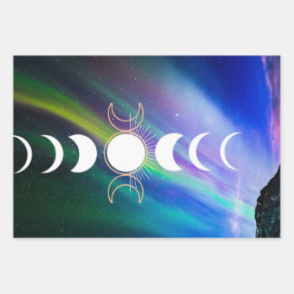 Wiccan luna, astrologisch inpakpapier - set van 3 vel