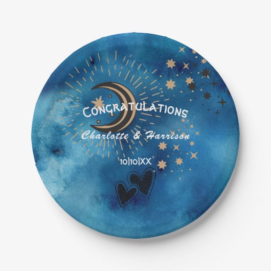 Wiccan Magic Constellation Ongewone bruiloft Papieren Bordje (Voorkant)