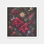 Wiccan Night Sky Poinsettia Decoupage Servetten (Voorkant)