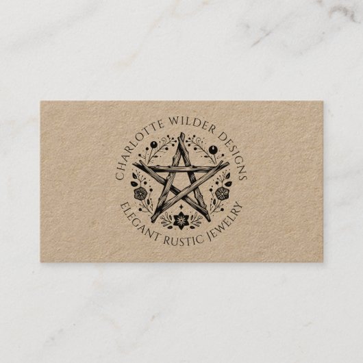 Wiccan Pagan Kraft Sieraden Designer QR Code Visitekaartje (Voorkant)