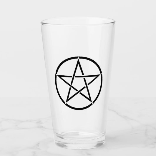 Wiccan Pentacle (Pentagram) Glas (Voorkant)