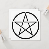 Wiccan Pentacle (Pentagram) Kaart (Voorkant / Achterkant in situ)