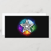 Wiccan pentagram aankondiging (Voorkant / Achterkant)