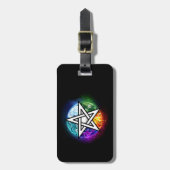 Wiccan pentagram bagagelabel (Voorkant verticaal)