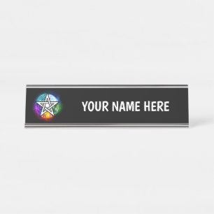 Wiccan pentagram bureau naambordje