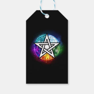Wiccan pentagram cadeaulabel