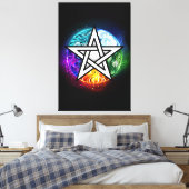 Wiccan pentagram canvas afdruk (Insitu (Slaapkamer))