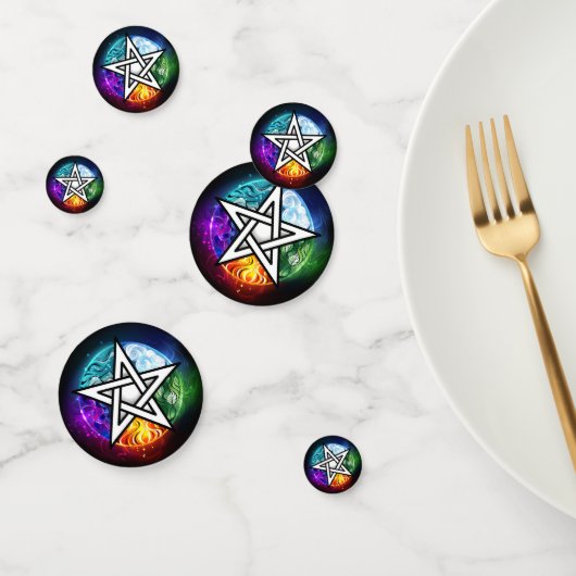 Wiccan pentagram confetti (Groep)