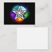 Wiccan pentagram contactkaartje (Voorkant / Achterkant)