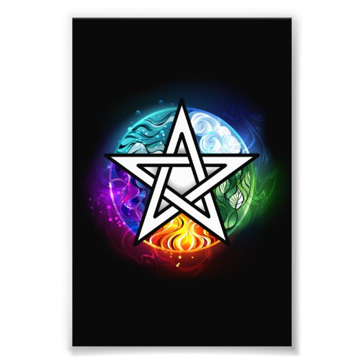 Wiccan pentagram foto afdruk (Voorkant)