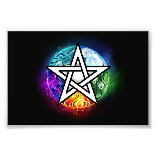 Wiccan pentagram foto afdruk (Voorkant)