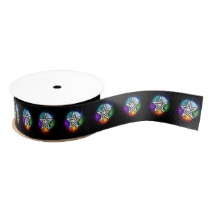Wiccan pentagram grosgrain lint