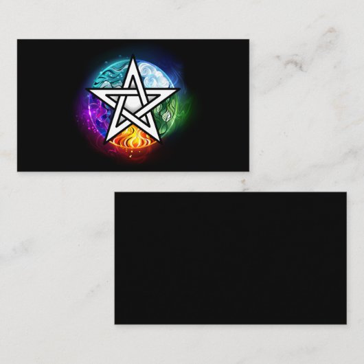 Wiccan pentagram informatiekaartje (Voorkant / Achterkant)