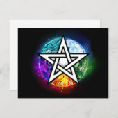 Wiccan pentagram kaart (Voorkant / Achterkant)