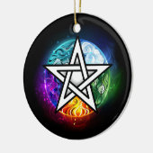 Wiccan pentagram keramisch ornament (Links)