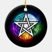 Wiccan pentagram keramisch ornament (Achterkant)