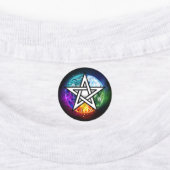 Wiccan pentagram labels (Aangebracht)