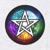Wiccan pentagram labels (Design 2)