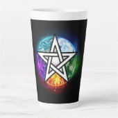Wiccan pentagram latte mok (Voorkant)