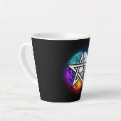 Wiccan pentagram latte mok (Linkerhoek)
