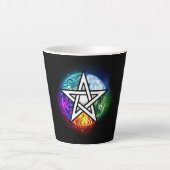 Wiccan pentagram latte mok (Voorkant)