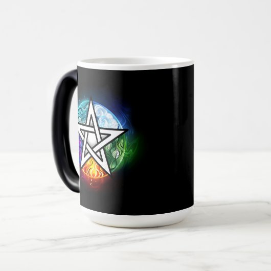 Wiccan pentagram magische mok (Voorkant links)