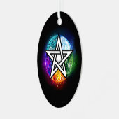 Wiccan pentagram metalen ornament (Voorkant links)