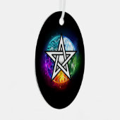Wiccan pentagram metalen ornament (Voorkant Rechts)