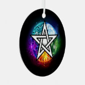 Wiccan pentagram metalen ornament (Voorkant Rechts)