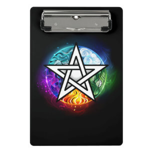 Wiccan pentagram mini klembord