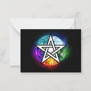 Wiccan pentagram notitiekaartje