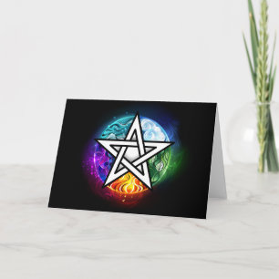 Wiccan pentagram notitiekaartje