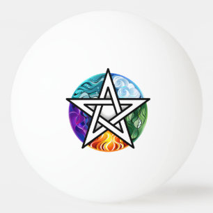 Wiccan pentagram pingpongballen