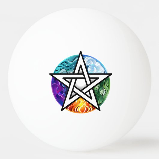 Wiccan pentagram pingpongballen (Voorkant)