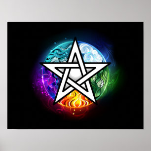 Wiccan pentagram poster