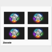 Wiccan pentagram rechthoekige sticker (Vel)