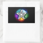 Wiccan pentagram rechthoekige sticker (Tas)