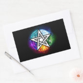 Wiccan pentagram rechthoekige sticker (Envelop)