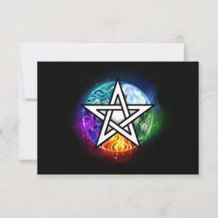 Wiccan pentagram RSVP kaartje