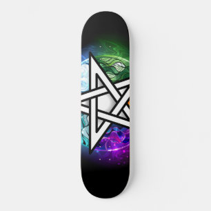 Wiccan pentagram skateboard