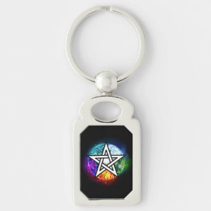 Wiccan pentagram sleutelhanger