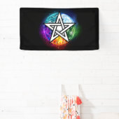 Wiccan pentagram spandoek (Insitu)