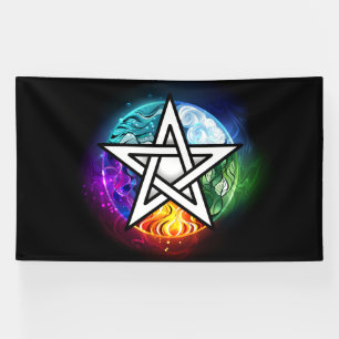 Wiccan pentagram spandoek