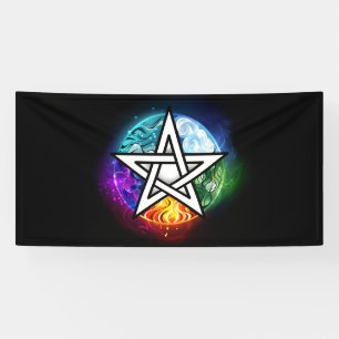 Wiccan pentagram spandoek