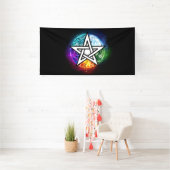 Wiccan pentagram spandoek (Insitu)