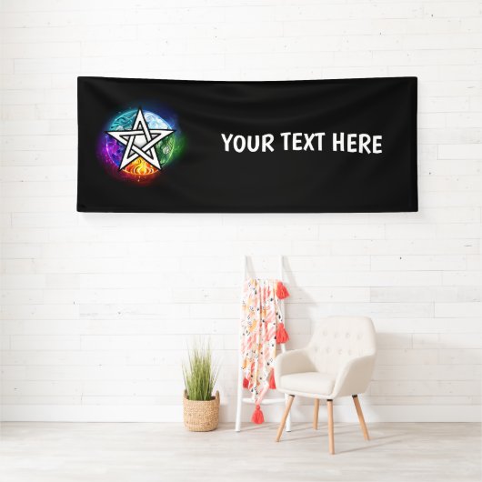 Wiccan pentagram spandoek (Insitu)